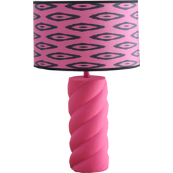 Table Lamp - Ceramics - Neon Pink - E27- 12x12x28cm