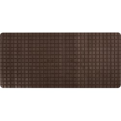 MSV Douche/bad anti-slip mat badkamer - rubber - bruin - 76 x 36 cm - Badmatjes