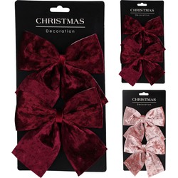 Strik velvet set van 2sts 2ass kerstversiering