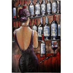 Clayre & Eef Metalen schilderij  80x120 cm Rood Ijzer Vrouw Wanddecoratie