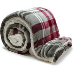 Plaid larsson l150 b200 cm grijs/rood