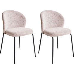 Beliani VIDETTE - Eetkamerstoel-Beige-Polyester