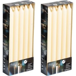 Dinerkaarsen ivoorwit - 20x stuks - 24 cm - 8 branduren - Dinerkaarsen