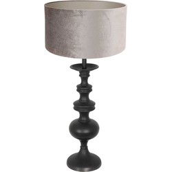 Anne Lighting - tafellamp - Lyons - zwart - metaal stof - Ø 40cm - E27 - 3483ZW