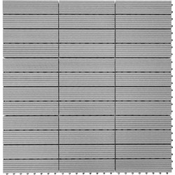 Cosmo Casa WPC Vloertegels - Houtlook - Balkon/Terras - 11x Elke 30x30cm = 1m² - Premium - Grijs - Lineair