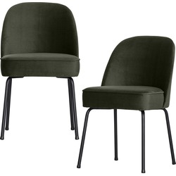 BePureHome eetkamerstoelen Vogue- Fluweel - Donkergroen - Set van 2