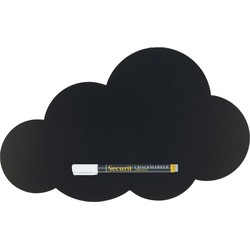 Zwart wolk krijtbord/schoolbord met 1 stift 49 x 30 cm - Krijtborden