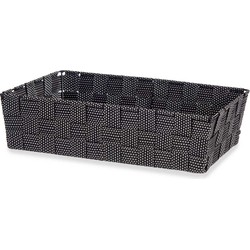 Kast/badkamer opbergmandjes zwart 34 x 21 x 8,5 cm - Opbergmanden