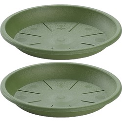 PlasticForte Opvangschaal Plantenpot - 4x - groen - D40 cm - Kunststof - Plantenpotten