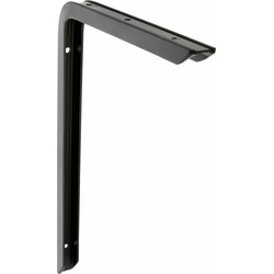 AMIG Plankdrager/planksteun - aluminium - gelakt zwart - H350 x B200 mm - max gewicht 45 kg - Plankdragers