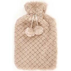 Giftdecor Warmwater kruik - 1.8 liter - hoes in het beige - winter kruiken - Kruiken