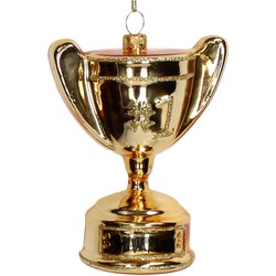 Ornament kerstbal Champions Cup Glas Goud 10.4 cm