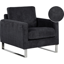 Beliani VIND - Fauteuil-Zwart-Corduroy