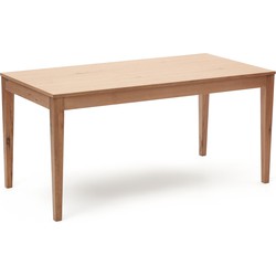 Kave Home - Yain uitschuifbare tafel in eikenfineer en massief eiken 160 (220) x 80 cm