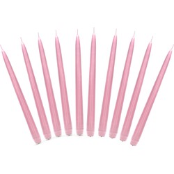 40x stuks Dinerkaarsen licht roze 24 cm - Dinerkaarsen