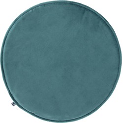 Kave Home - Rimca rond stoelkussen fluweel turquoise Ø 35 cm