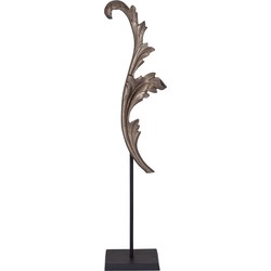 PTMD Imelda Black Alu Statue Leaf Shaped Large