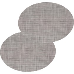 Set van 8x stuks placemats Maoli grijs kunststof 48 x 35 cm - Placemats