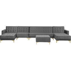 Beliani ABERDEEN - Modulaire Sofa-Grijs-Fluweel