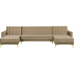 Beliani ABERDEEN - Modulaire Sofa-Beige-Fluweel