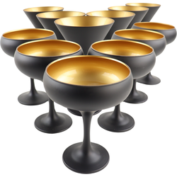 OTIX Glazenset - Set van 12 - Martini - Glazen - Champagnecoupe - Zwart