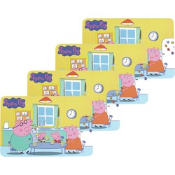 4x stuks placemats voor kinderen Peppa Pig 43 x 28 cm - Placemats