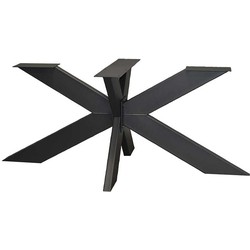Industrieel onderstel 3D kruis poot | Zwart metaal | 140 x 90 cm