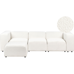 FALSTERBO - Modulaire driezitsbank met ottomaan - Wit - Bouclé