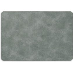 Zeller Placemats - lederlook - grijs - 42 x 30 cm - tafel dekken - onderleggers - Placemats