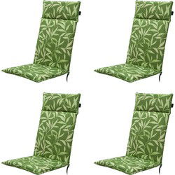 Madison -  Tuinstoelkussen Hoge Rug Fergus green   - Ca. 120x50 cm - Set van 4