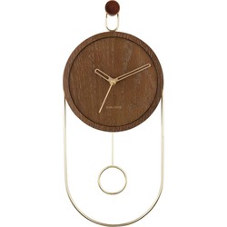 Wandklok Swing - Donker Hout - 20x4x46cm