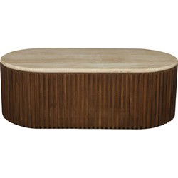 Salontafel Travertin - Bruin Mangohout - 120x60x40cm - Sven