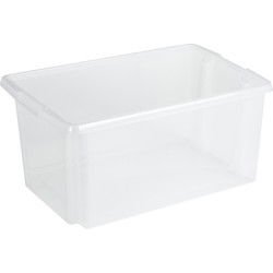 Sunware opslagbox 51 L - kunststof - transparant - 59x39x29 cm - Opbergbox