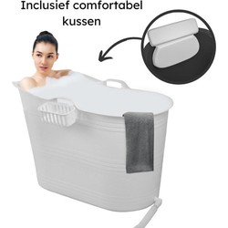 EKEO - Zitbad - 220L - Mobiele badkuip - Bath Bucket - Inclusief kussen - Wit
