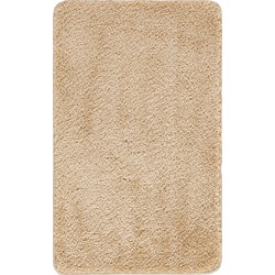 Badkamer Vloerkleed, Douchemat, Toiletmat - Machinewasbar Antislip Hoogpolig Badkleed JUNE - Beige - 80x50 cm