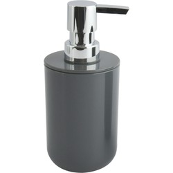 MSV Zeeppompje/dispenser Porto - PS kunststof - donkergrijs - 7 x 16 cm - 260 ml - Zeeppompjes