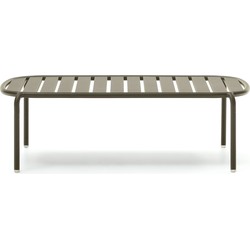 Kave Home - Joncols outdoor salontafel in aluminium met groen gelakte afwerking Ø 110 x 62 cm