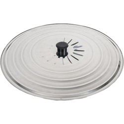 Gerimport Universele spatdeksel/pannendeksel voor pannen - rvs - D34 cm - Kookpannen accessoires - Pannendeksels