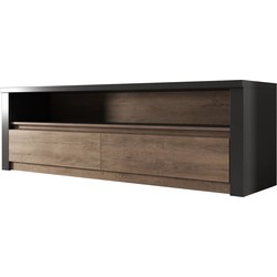 Meubella TV-Meubel Monaco - Eiken - Grijs - 130 cm