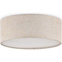 Moderne Plafondlamp - Cilinder - Stoffen Lampenkap - Wit - Minimalistische stijl - ø32 x 12 cm - E27 fitting - Voor slaapkamers en woonkamers