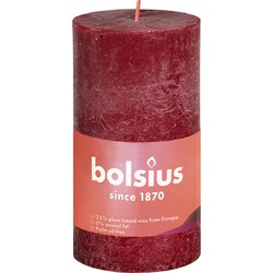 Rustiek Shine stompkaars 100/50 Velvet Red - Bolsius