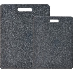 Snijplank set 2-delig - graniet look - kunststof - 36 x 27 cm - Snijplanken