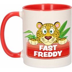 Dieren mok /luipaarden beker Fast Freddy 300 ml - Bekers