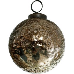 PTMD Crinkle Kerstbal - H8 x Ø7,5 cm - Glas - Goud