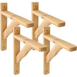 AMIG Plankdrager/planksteun van hout - 4x - lichtbruin - H320 x B280 mm - Tot 105 kg - Plankdragers