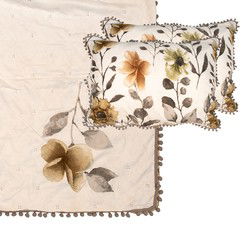 Clayre & Eef Bedsprei Wit Grijs Polyester