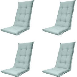 Madison -  Tuinstoelkussen Hoge Rug Napels azure - Ca. 123x50 cm - Set van 4