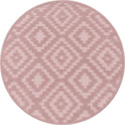 Binnen & Buitenkleed - Vloerkleed Livotta Geo - Roze - 80x250 cm
