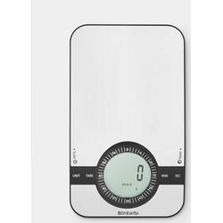 Profile Digital Kitchen Scales, Rectangular, with Timer - Matt Steel