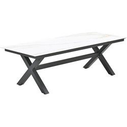 Marbella tafel - 240x100 cm - carbon black - Centostone venice white
